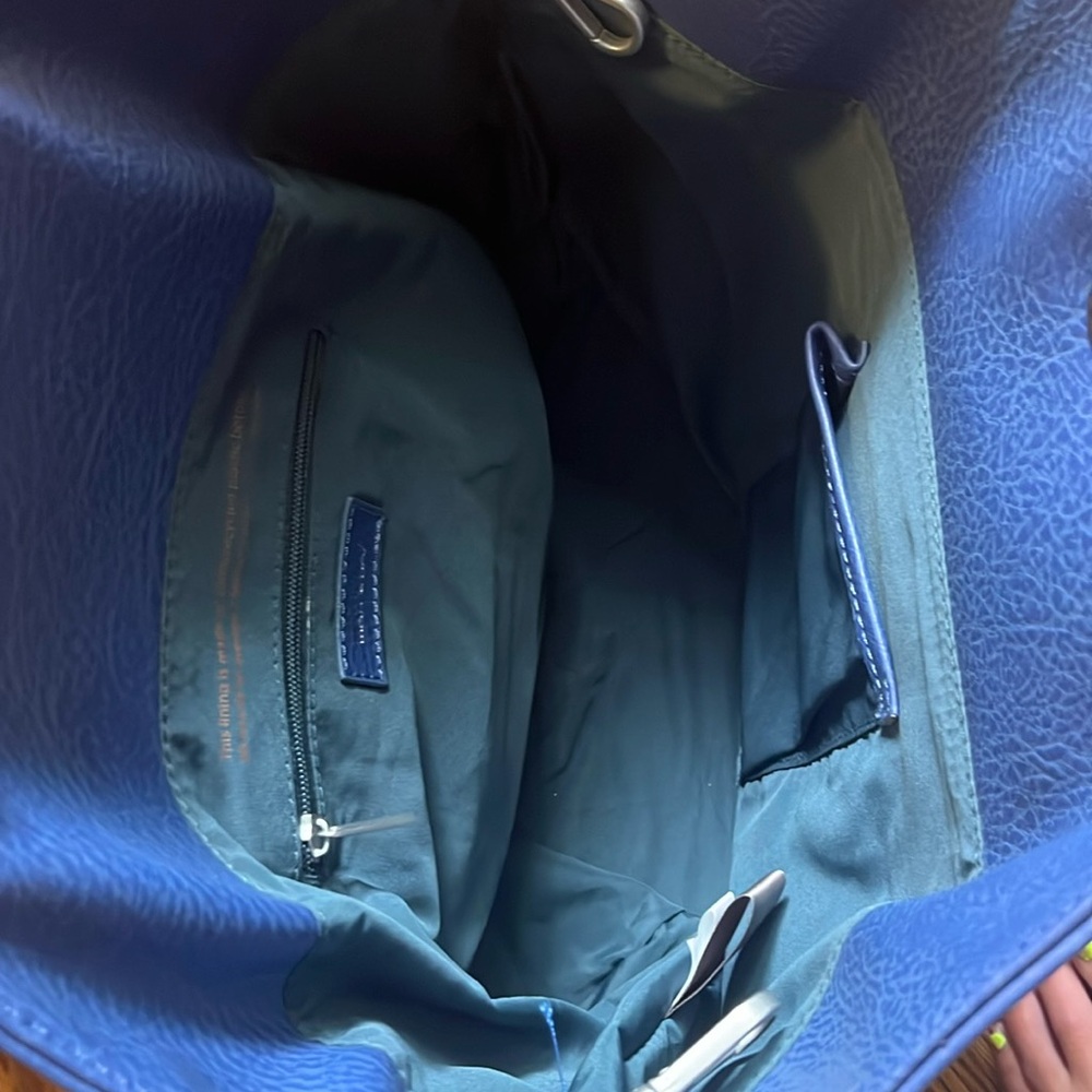 EUC Matt & Nat Cornflower Blue Vegan Leather Recycled Shoulder Purse - Picture 5 of 8